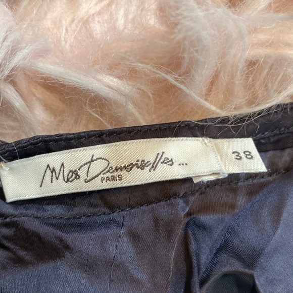 MES Demoiselles Black V Neck Leop Slip Tank Top sz 38 - Picture 7 of 9